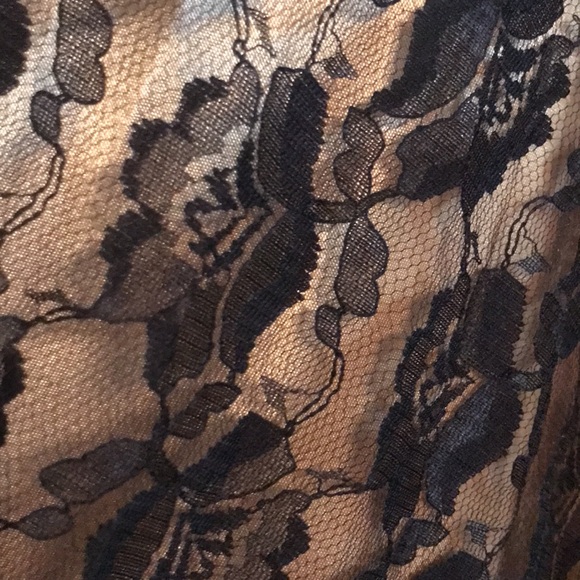 Simon Chang black rose lace covered full maxi skirt - Picture 8 of 9